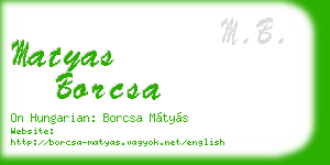 matyas borcsa business card