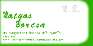 matyas borcsa business card